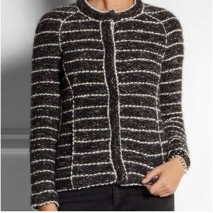 šIsabel Marant Etoile Wool Jacket āIonaā Grey white stripes SizeFR38 NET-A-PORTE